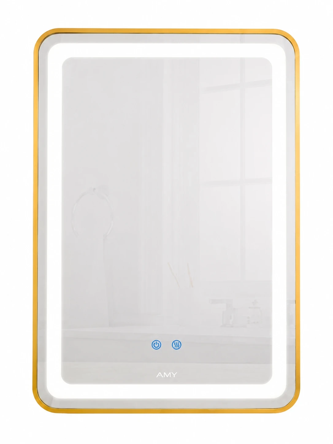Gương LED khung Aluminum mạ vàng AMDP 280
