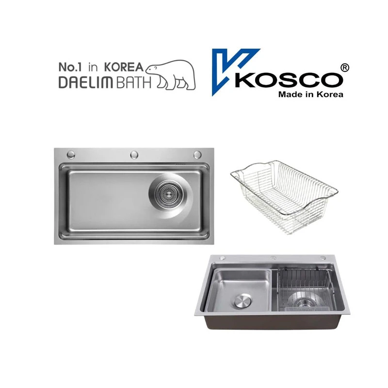 Chậu rửa bát cao cấp INOX SUS 304 (gồm khay rửa + rổ lưới)
